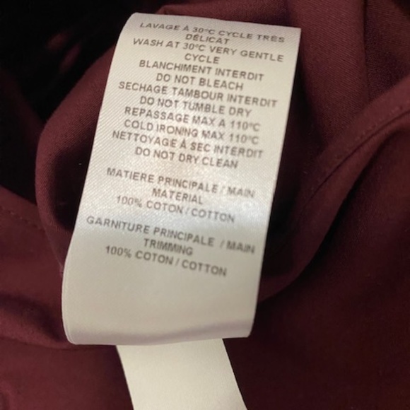 See By Chloe Burgundy Cotton Mini Dress Size 4 NWT - Picture 10 of 10